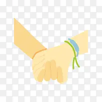 手绘矢量戴着绳带的双手相握-空若网 手绘矢量戴着绳带的双手相握-空若网