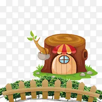 卡通木桩房子-空若网 卡通木桩房子-空若网