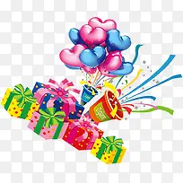 多彩的气球礼物彩带-空若网 多彩的气球礼物彩带-空若网