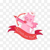 红色射箭小猫爱情标签-空若网 红色射箭小猫爱情标签-空若网