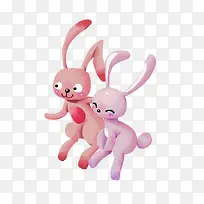 矢量水彩两只兔子-空若网 矢量水彩两只兔子-空若网