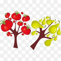 可爱梨树西红柿PNG矢量素材-空若网 可爱梨树西红柿PNG矢量素材-空若网