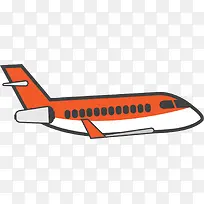 春运卡通橙色飞机-空若网 春运卡通橙色飞机-空若网