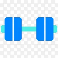 蓝色扁平化哑铃元素-空若网 蓝色扁平化哑铃元素-空若网