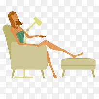 看电视的女孩-空若网 看电视的女孩-空若网