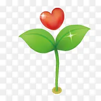 矢量小草爱心素材-空若网 矢量小草爱心素材-空若网