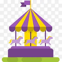 卡通扁平化旋转木马-空若网 卡通扁平化旋转木马-空若网