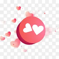 粉色立体圆形爱心方块-空若网 粉色立体圆形爱心方块-空若网