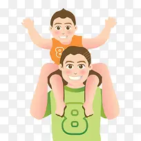 彩色扁平化父亲节卡通插画-空若网 彩色扁平化父亲节卡通插画-空若网