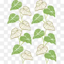 卡通手绘树叶底纹-空若网 卡通手绘树叶底纹-空若网