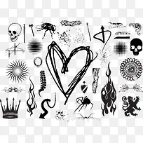 矢量手绘骷髅-空若网 矢量手绘骷髅-空若网