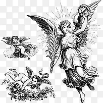 矢量女性天使-空若网 矢量女性天使-空若网