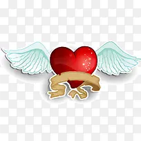 带翅膀爱心矢量图-空若网 带翅膀爱心矢量图-空若网