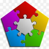 创意多彩拼接五边形-空若网 创意多彩拼接五边形-空若网