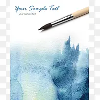 毛笔与墨迹背景-空若网 毛笔与墨迹背景-空若网