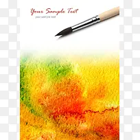 墨迹背景与画笔-空若网 墨迹背景与画笔-空若网