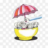 打伞卡通素材-空若网 打伞卡通素材-空若网