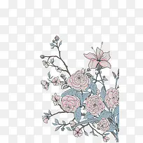 清新淡雅手绘花卉设计元素-空若网 清新淡雅手绘花卉设计元素-空若网