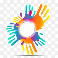 彩色绚丽手掌印-空若网 彩色绚丽手掌印-空若网