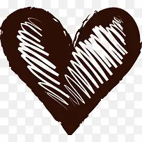手绘棕色爱心弧线-空若网 手绘棕色爱心弧线-空若网