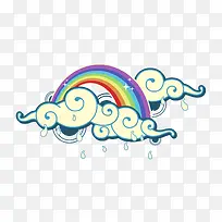 彩虹云加云朵矢量素材-空若网 彩虹云加云朵矢量素材-空若网