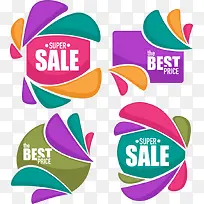 矢量彩色折扣标签-空若网 矢量彩色折扣标签-空若网