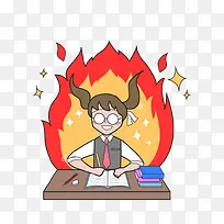 奋发学习的女孩-空若网 奋发学习的女孩-空若网