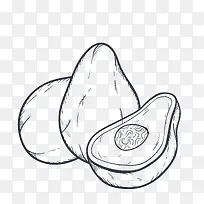 水果牛油果素描图标-空若网 水果牛油果素描图标-空若网