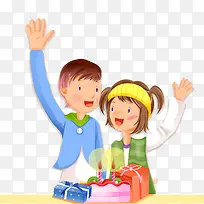 过生日的人物设计矢量图-空若网 过生日的人物设计矢量图-空若网