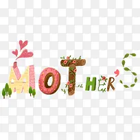 母亲节快乐简约花卉组合装饰插图-空若网 母亲节快乐简约花卉组合装饰插图-空若网