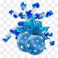 蓝色圣诞节彩球冰花-空若网 蓝色圣诞节彩球冰花-空若网