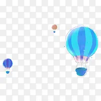 矢量蓝色水彩热气球-空若网 矢量蓝色水彩热气球-空若网