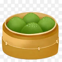 清明节食物装饰插图笼屉青团-空若网 清明节食物装饰插图笼屉青团-空若网