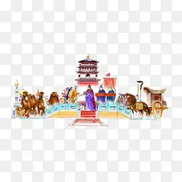 手绘宝塔-空若网 手绘宝塔-空若网