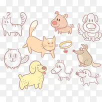 一群矢量卡通动物-空若网 一群矢量卡通动物-空若网