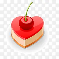 卡通爱心蛋糕甜点矢量图-空若网 卡通爱心蛋糕甜点矢量图-空若网