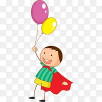 儿童节一对多彩气球-空若网 儿童节一对多彩气球-空若网