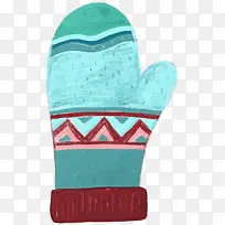 绿色的手绘手套装饰-空若网 绿色的手绘手套装饰-空若网