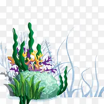 手绘卡通海底植物矢量图-空若网 手绘卡通海底植物矢量图-空若网
