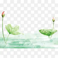 卡通手绘绿色小清新荷叶-空若网 卡通手绘绿色小清新荷叶-空若网