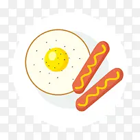 手绘食物鸡蛋火腿-空若网 手绘食物鸡蛋火腿-空若网