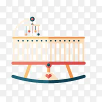 矢量卡通创意婴儿床-空若网 矢量卡通创意婴儿床-空若网