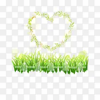 小草和心形花边-空若网 小草和心形花边-空若网