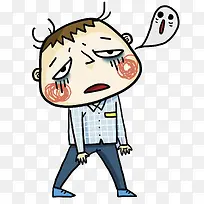 手绘犯困的男士-空若网 手绘犯困的男士-空若网