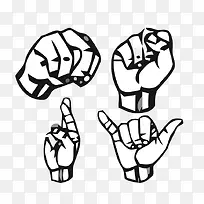 简约手势手绘-空若网 简约手势手绘-空若网