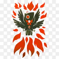 矢量浴火重生的鸟-空若网 矢量浴火重生的鸟-空若网