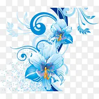 卡通蓝色水仙花背景素材-空若网 卡通蓝色水仙花背景素材-空若网