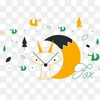 创意小狐狸和月亮-空若网 创意小狐狸和月亮-空若网