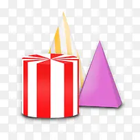 手绘红格子礼盒立体三角形-空若网 手绘红格子礼盒立体三角形-空若网