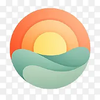 扁平化大海日出-空若网 扁平化大海日出-空若网